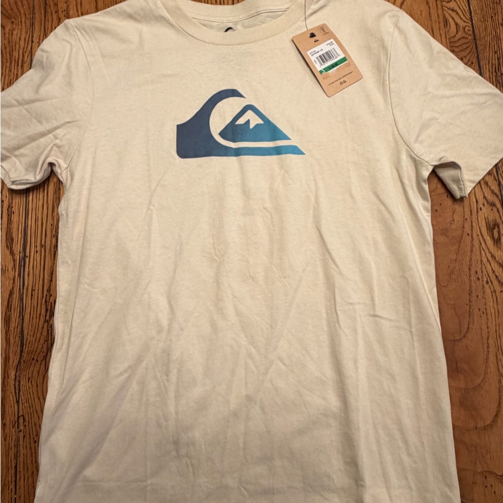 Quicksilver kids Off white T shirt with logo sz 14